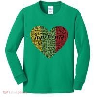 Juneteenth Celebrate Heart Black History Kids Long Sleeve Shirt thumb 0