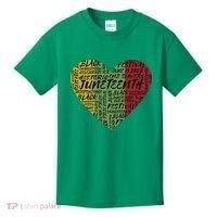 Juneteenth Celebrate Heart Black History Kids T-Shirt thumb 0