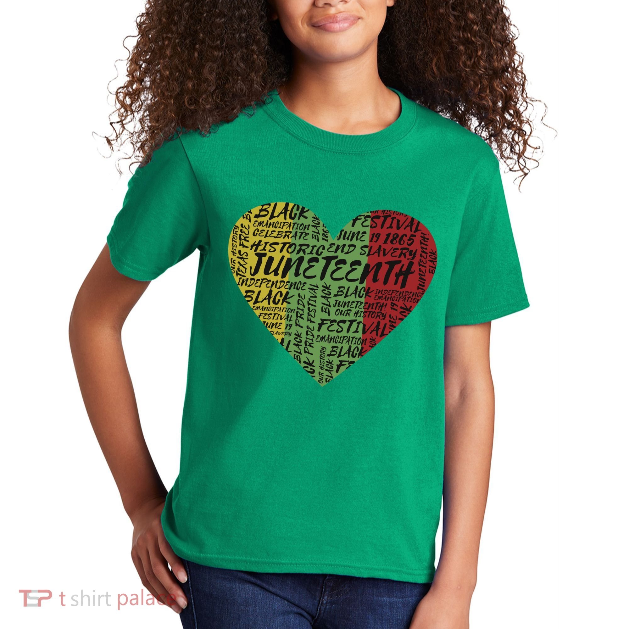 Juneteenth Celebrate Heart Black History Kids T-Shirt