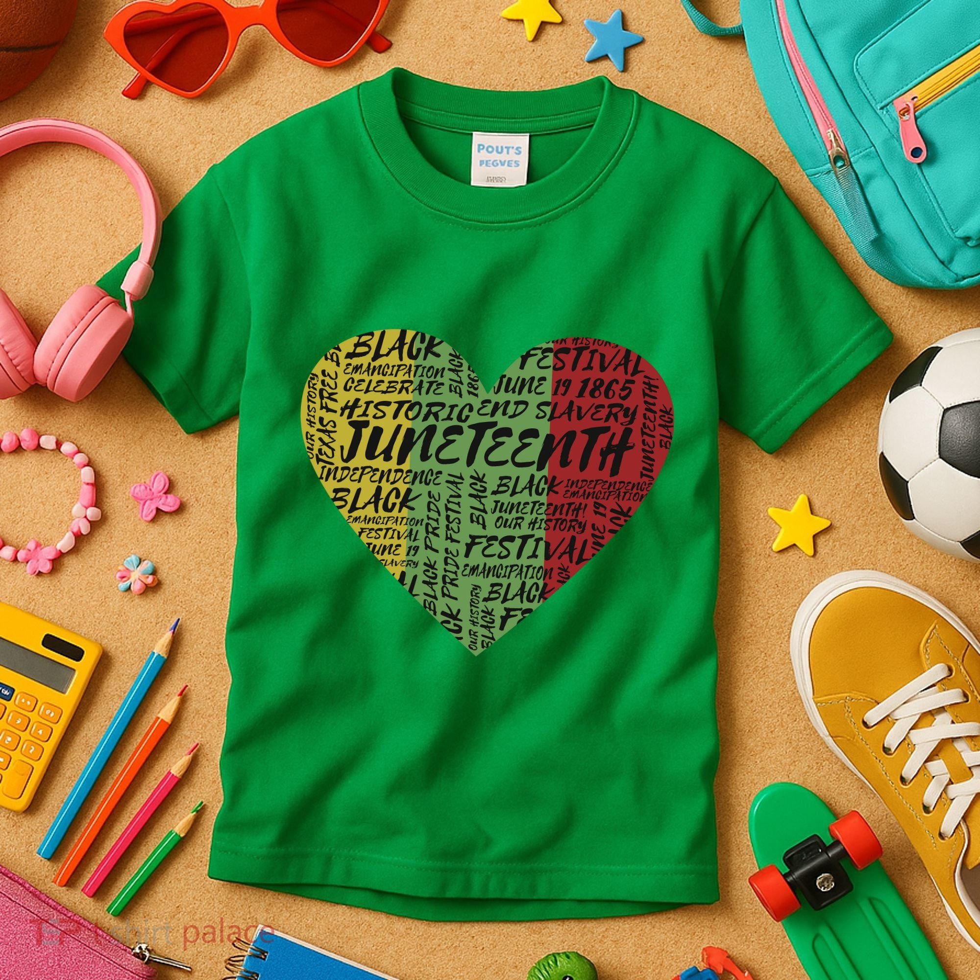 Juneteenth Celebrate Heart Black History Kids T-Shirt
