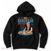 Jewish Celebrate Hanukkah Great Again President Trump Hoodie thumb 0