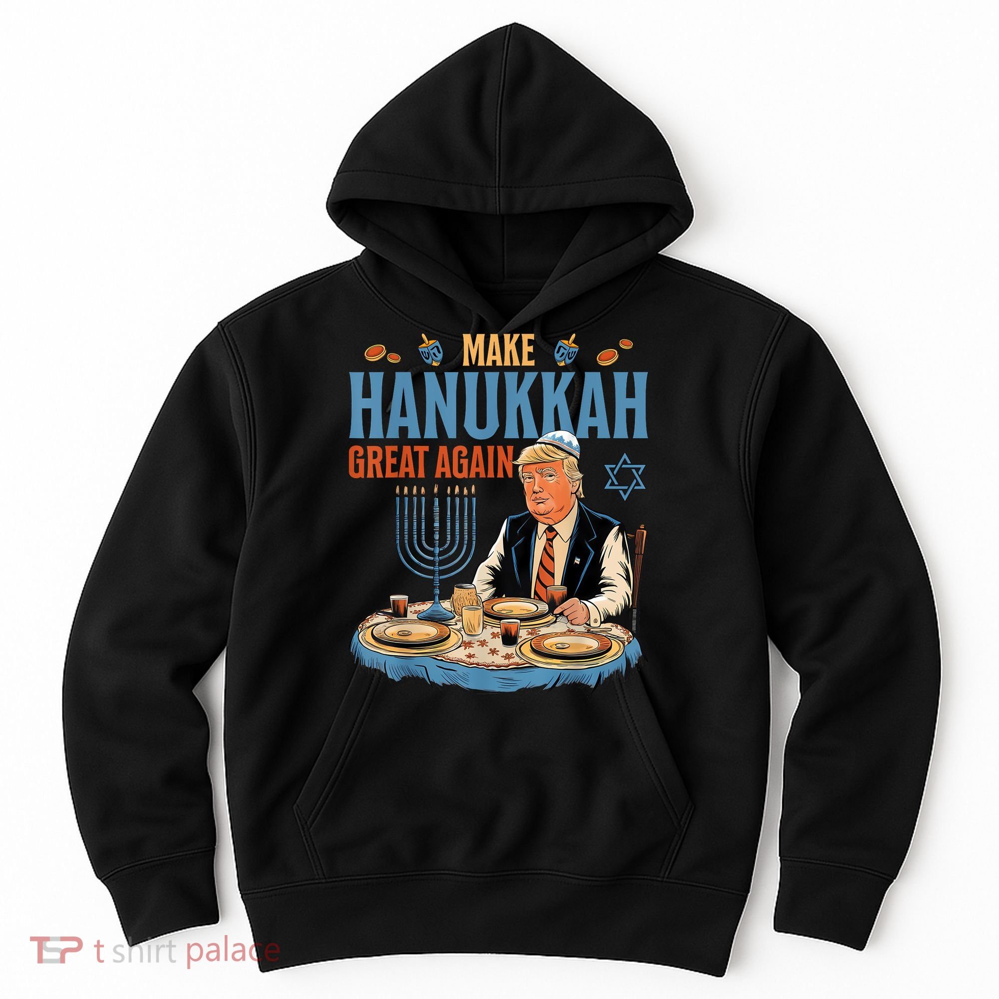 Jewish Celebrate Hanukkah Great Again President Trump Hoodie