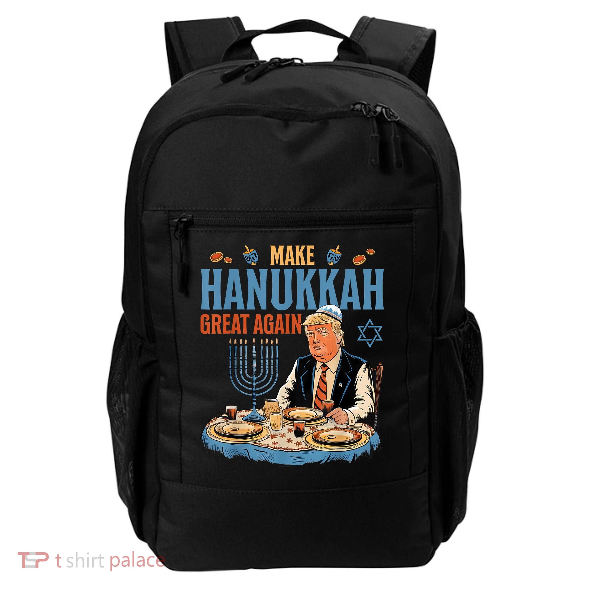 Jewish Celebrate Hanukkah Great Again President Trump Backpack