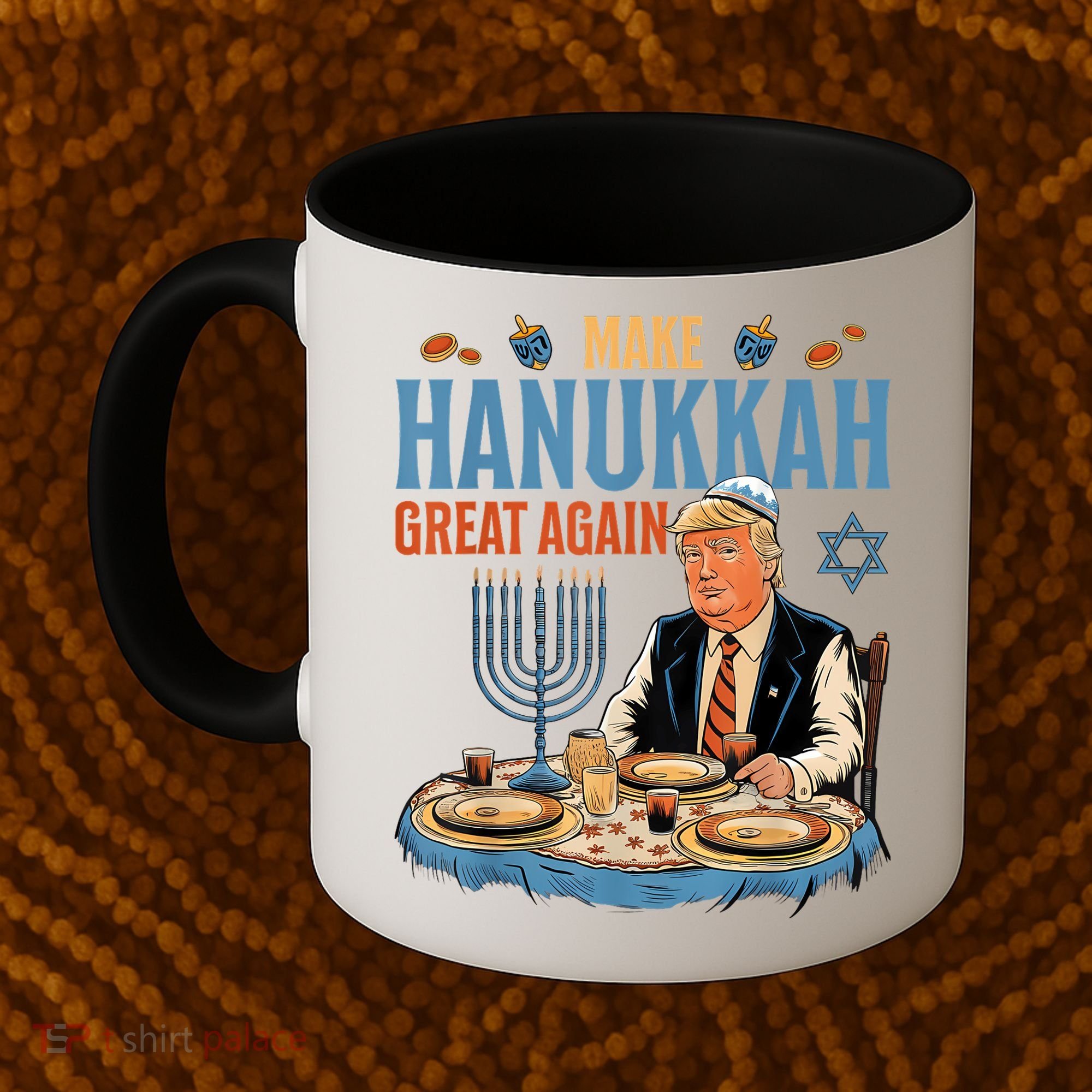 Jewish Celebrate Hanukkah Great Again President Trump Coffee Mug