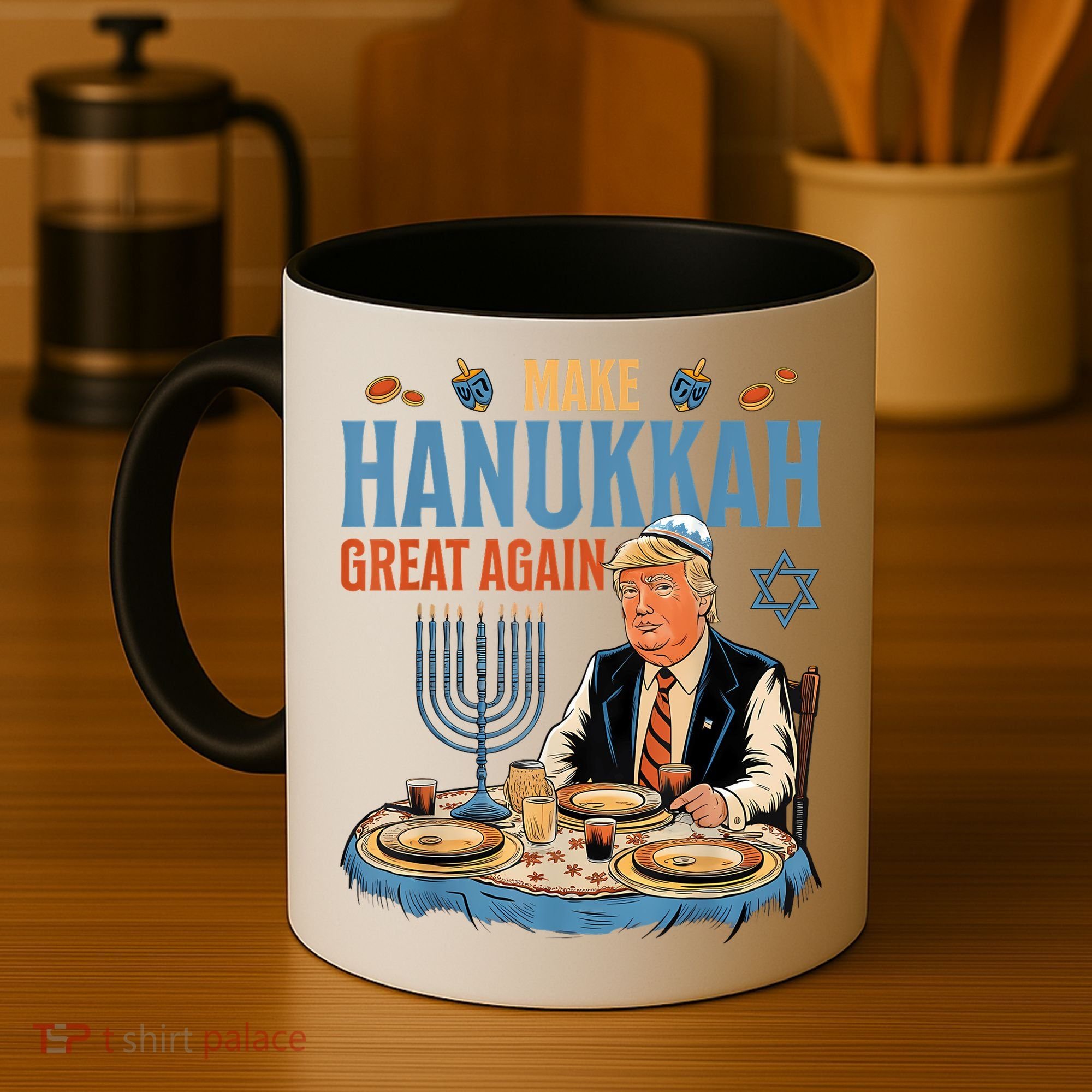 Jewish Celebrate Hanukkah Great Again President Trump Coffee Mug