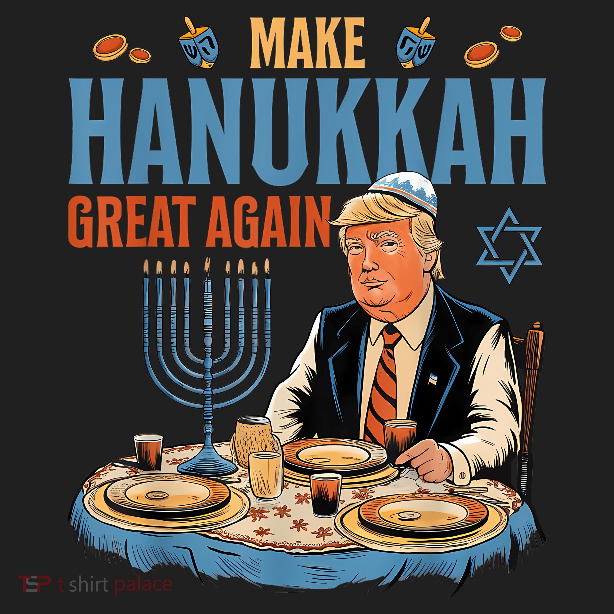 Jewish Celebrate Hanukkah Great Again President Trump Beanie