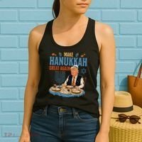 Jewish Celebrate Hanukkah Great Again President Trump Women's Tank Top thumb 2