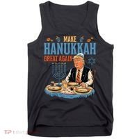 Jewish Celebrate Hanukkah Great Again President Trump Tank Top thumb 0