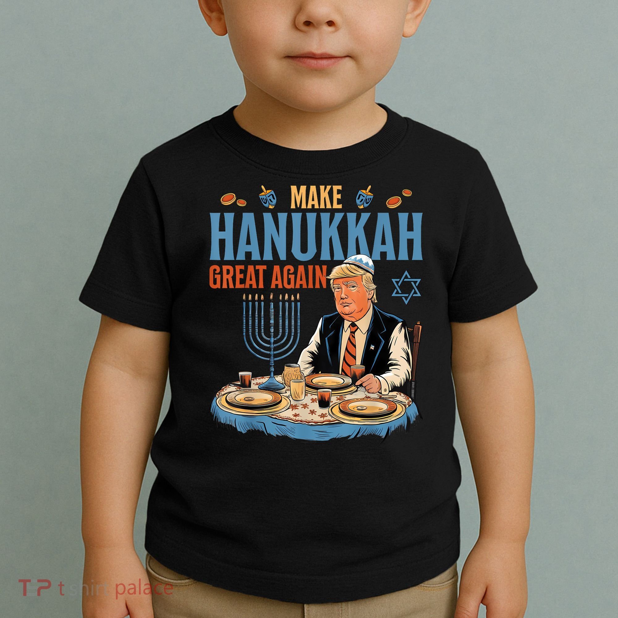 Jewish Celebrate Hanukkah Great Again President Trump Toddler T-Shirt