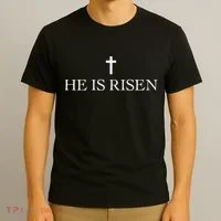 Jesus Christian He Is Risen T-Shirt thumb 3