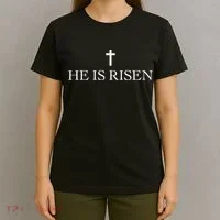 Jesus Christian He Is Risen T-Shirt thumb 4