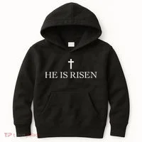 Jesus Christian He Is Risen Kids Hoodie thumb 0