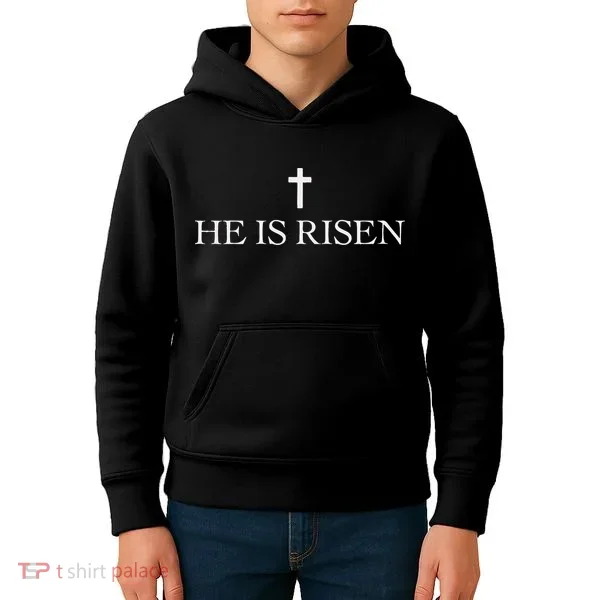 Jesus Christian He Is Risen Kids Hoodie