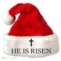Jesus Christian He Is Risen Santa Hat thumb 0