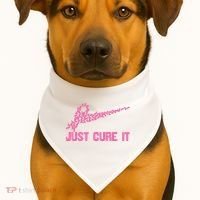Just Cure It Breast Cancer USA-Made Doggie Bandana thumb 1