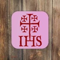 Jerusalem Cross Ihs Knights Templar Coaster thumb 0