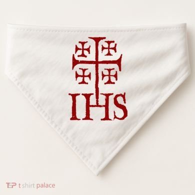 Jerusalem Cross Ihs Knights Templar USA-Made Doggie Bandana