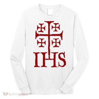 Jerusalem Cross Ihs Knights Templar Long Sleeve Shirt