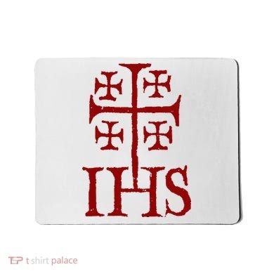 Jerusalem Cross Ihs Knights Templar Mousepad