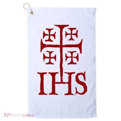 Jerusalem Cross Ihs Knights Templar Golf Towel