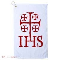 Jerusalem Cross Ihs Knights Templar Golf Towel thumb 0