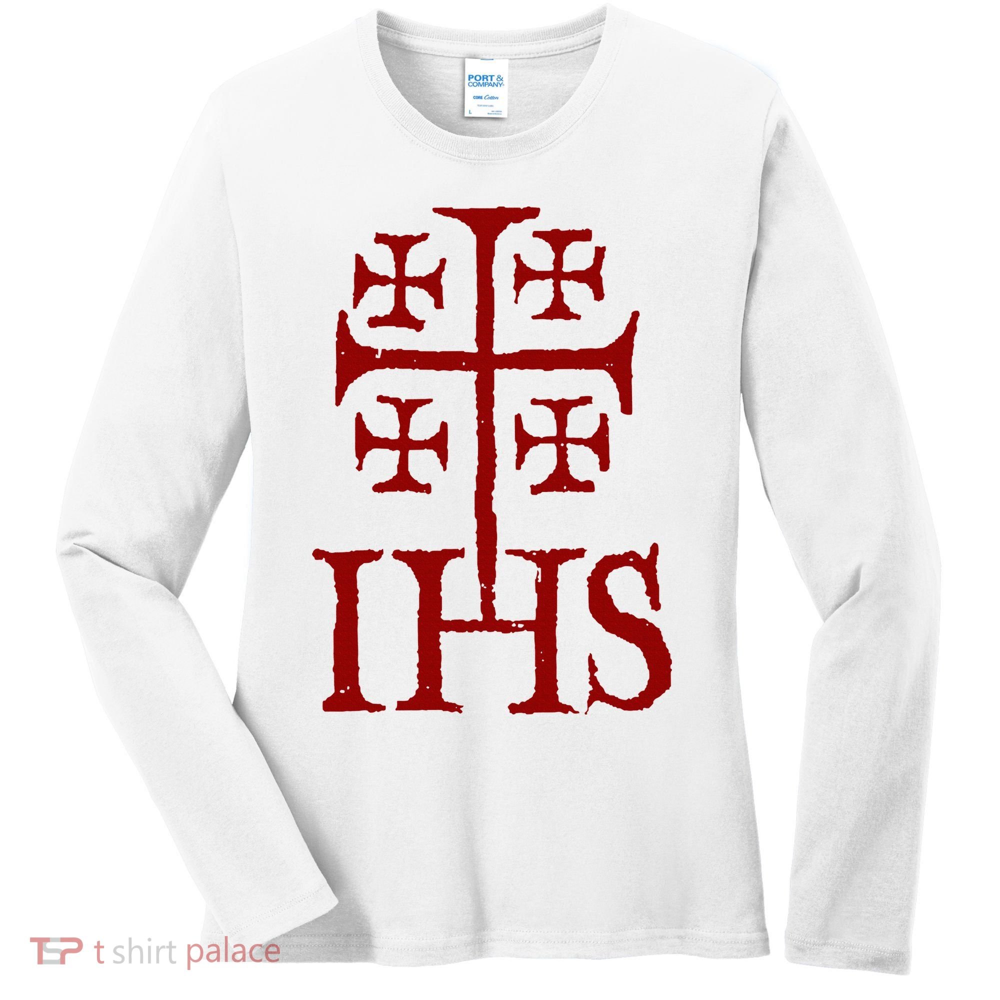 Jerusalem Cross Ihs Knights Templar Women's Long Sleeve Shirt
