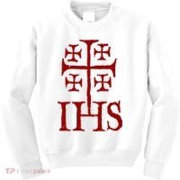 Jerusalem Cross Ihs Knights Templar Kids Sweatshirt thumb 0