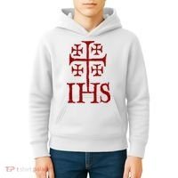 Jerusalem Cross Ihs Knights Templar Kids Hoodie thumb 4
