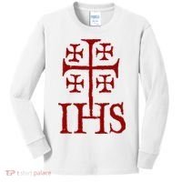 Jerusalem Cross Ihs Knights Templar Kids Long Sleeve Shirt thumb 0