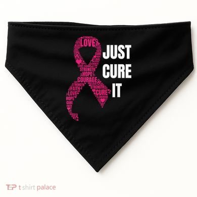 Just Cure It Breast Cancer Awareness USA-Made Doggie Bandana