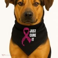 Just Cure It Breast Cancer Awareness USA-Made Doggie Bandana thumb 1