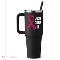 Just Cure It Breast Cancer Awareness 40oz Vacuum Insulated Stainless Steel Travel Tumbler thumb 2