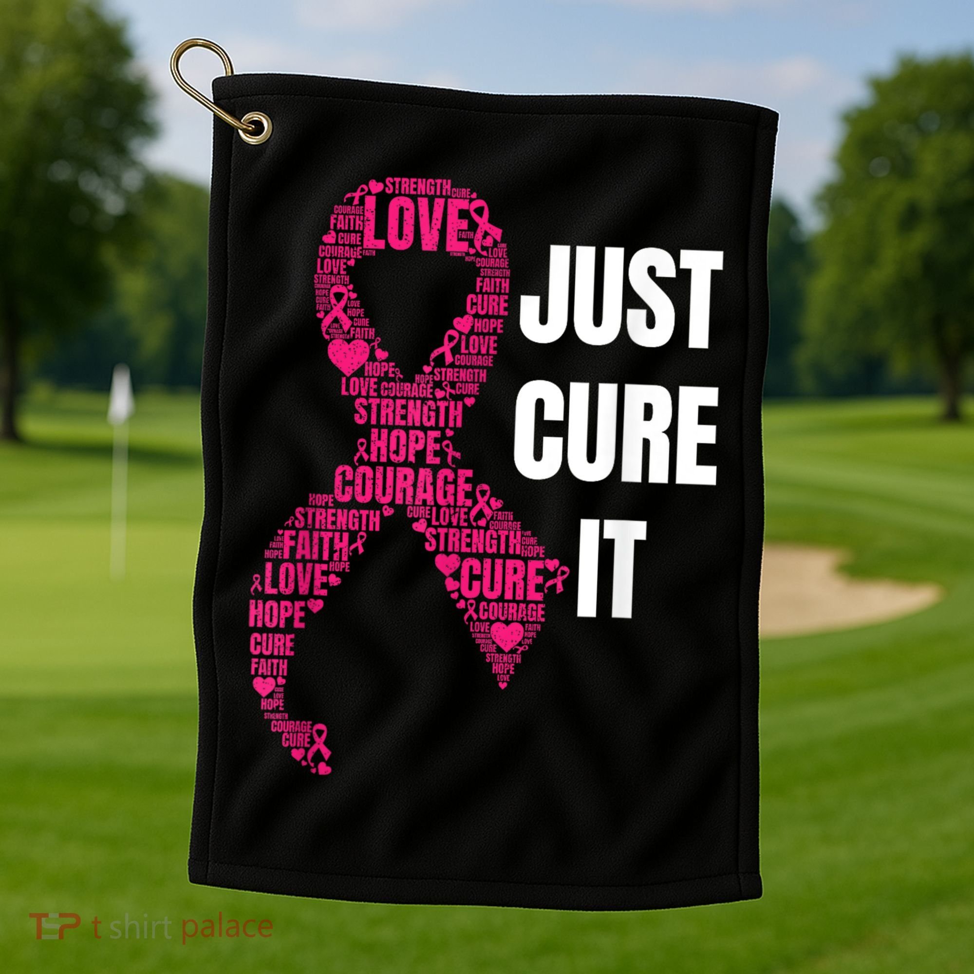 Just Cure It Breast Cancer Awareness Golf Towel