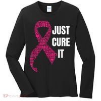 Just Cure It Breast Cancer Awareness Women's Long Sleeve Shirt thumb 0
