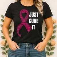 Just Cure It Breast Cancer Awareness Women's T-Shirt thumb 2