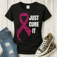 Just Cure It Breast Cancer Awareness Women's T-Shirt thumb 3