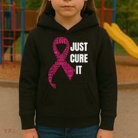 Just Cure It Breast Cancer Awareness Kids Hoodie thumb 3