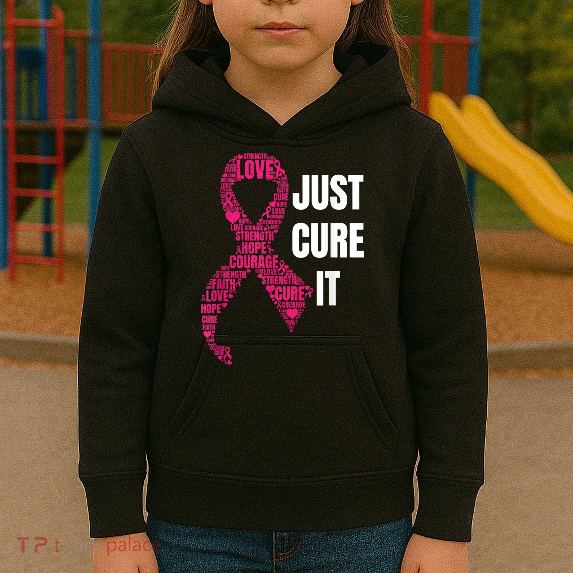 Just Cure It Breast Cancer Awareness Kids Hoodie