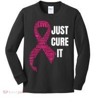 Just Cure It Breast Cancer Awareness Kids Long Sleeve Shirt thumb 0