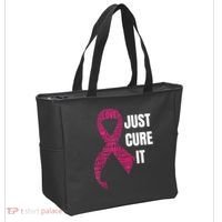 Just Cure It Breast Cancer Awareness Tote Bag thumb 2