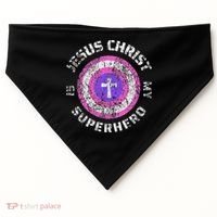 Jesus Christ Is My Superhero Jesus 5t 4t USA-Made Doggie Bandana thumb 0