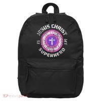 Jesus Christ Is My Superhero Jesus 5t 4t 16 in Basic Backpack thumb 0