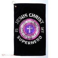 Jesus Christ Is My Superhero Jesus 5t 4t Golf Towel thumb 0