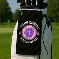 Jesus Christ Is My Superhero Jesus 5t 4t Golf Towel thumb 2