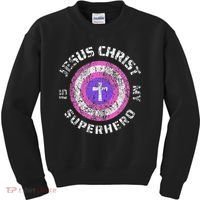Jesus Christ Is My Superhero Jesus 5t 4t Kids Sweatshirt thumb 0