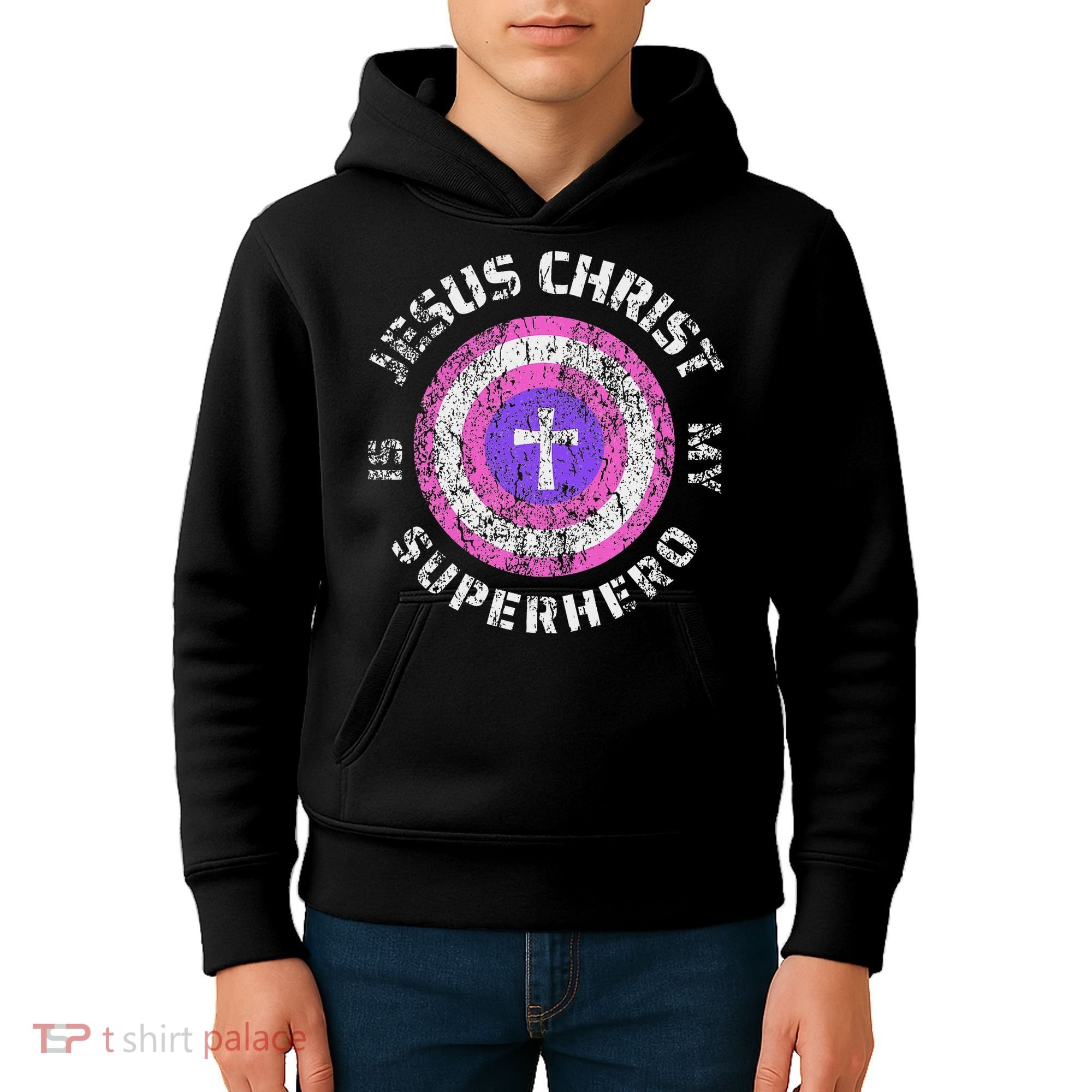 Jesus Christ Is My Superhero Jesus 5t 4t Kids Hoodie
