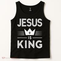 Jesus Christ Is King Christian God Son Tank Top thumb 2