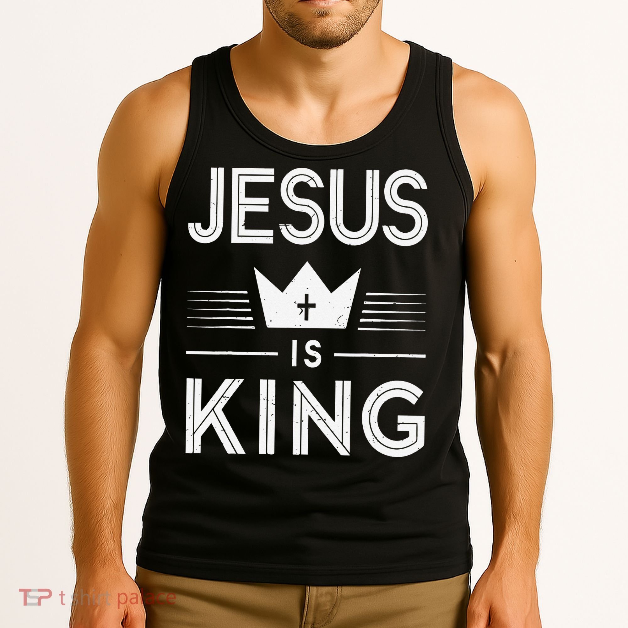 Jesus Christ Is King Christian God Son Tank Top