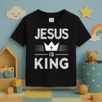 Jesus Christ Is King Christian God Son Toddler T-Shirt thumb 3