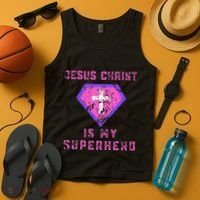 Jesus Christ Is My Superhero Jesus Tank Top thumb 4